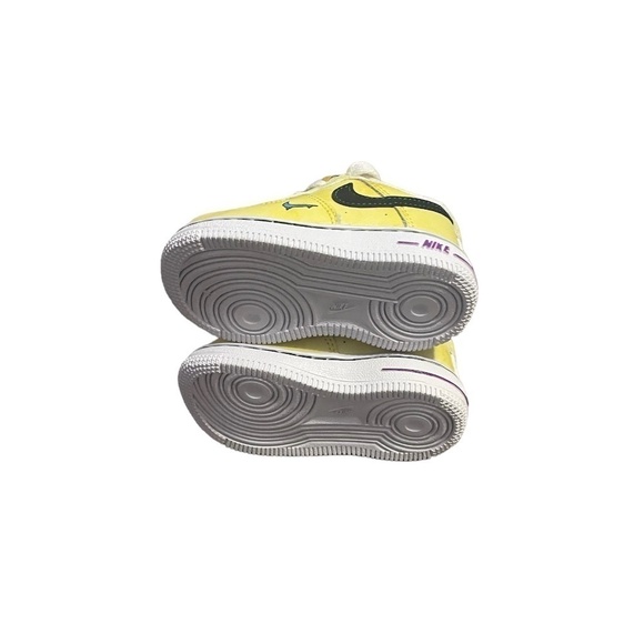 NWOT NIKE Air Force 1 Peace Love Basketball Athletic Shoe Toddler Size 4C Yellow - Picture 3 of 10